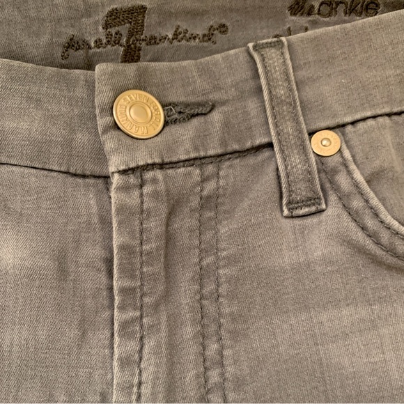 7 For All Mankind - Women's Ankle Skinny Lightweight Pants/Jeans (grey-size 25) - Picture 4 of 6